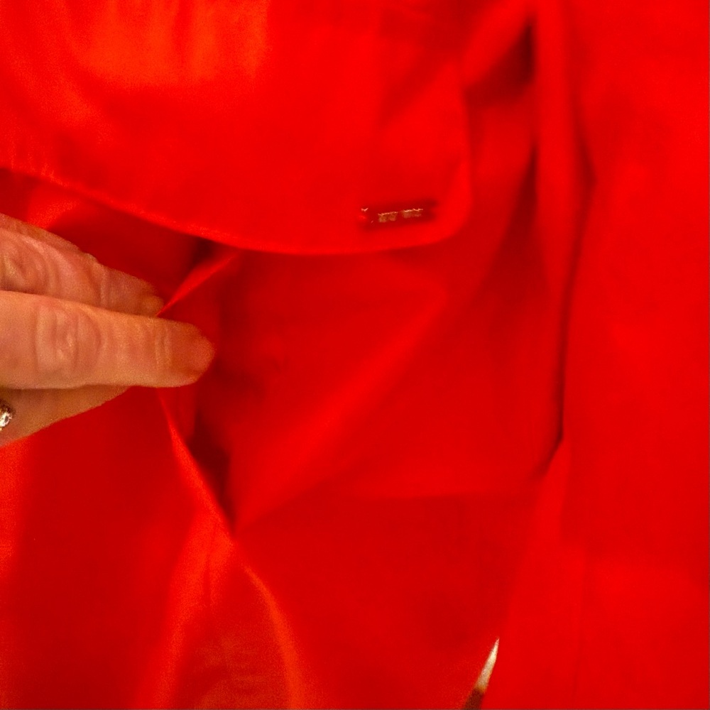 Nine West Red Trench Coat XXL – Double Breasted Belted Jacket NWT - Picture 6 of 10